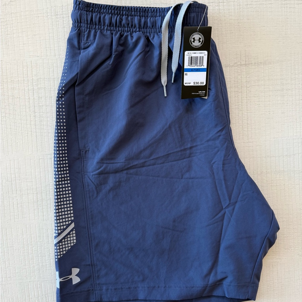 Under Armour Blue Athletic Shorts with Elastic Waistband